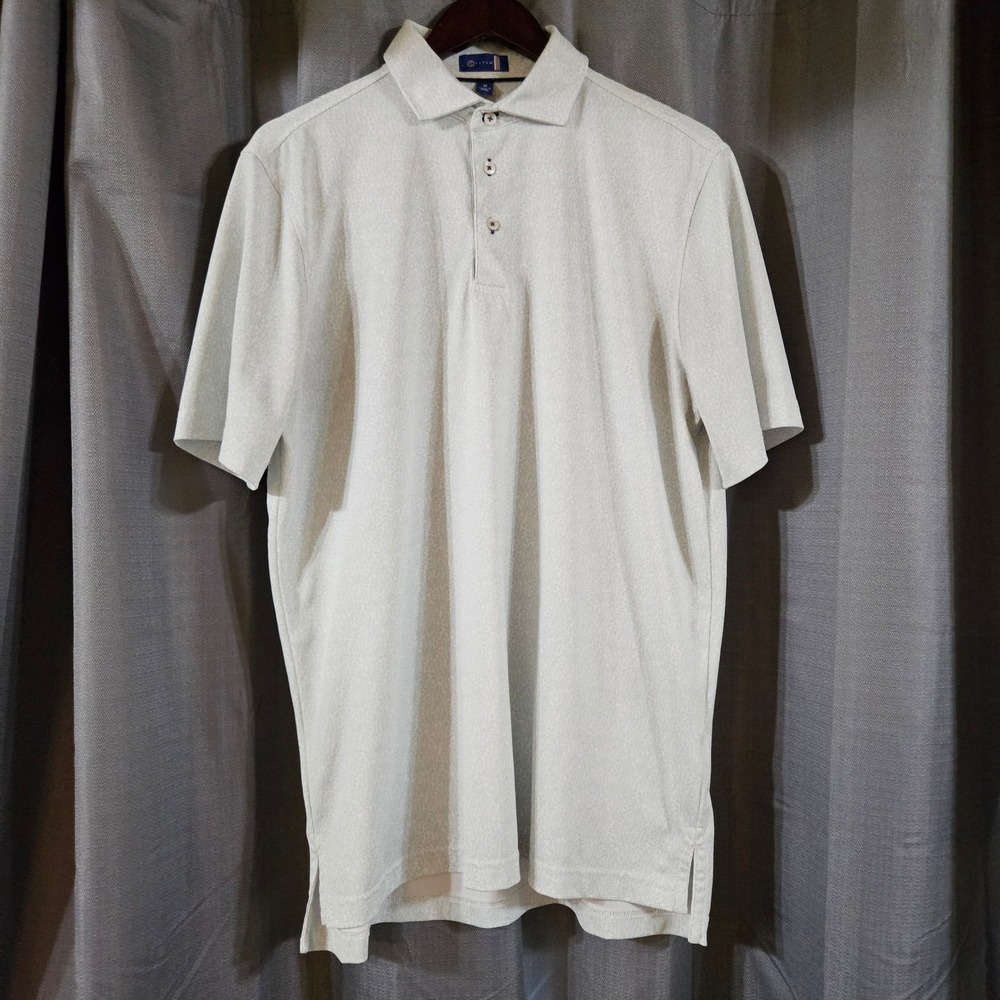 Stitch Golf Mens Mint Green Micro Print Polo Shirt 221SA0212 Size M Stretch